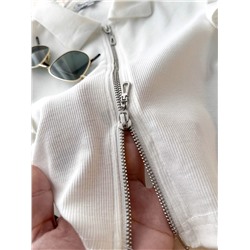 Укороченная футболка - поло на молнии. Cach*eCach*e