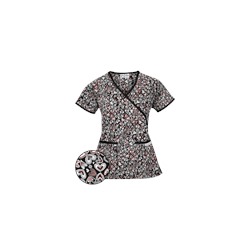UA Change Of Heart Petunia Mock Wrap Scrub Top