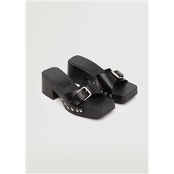 Sandalia piel tachuelas -  Mujer | MANGO OUTLET Melilla