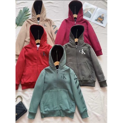 Детская теплая толстовка с изнанкой из искусственного меха, экспорт КЕЛЬВИН КЛАЙ*Н