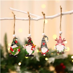 Подарочная коробочка с деревянными новогодними украшениями ( набор12 шт)