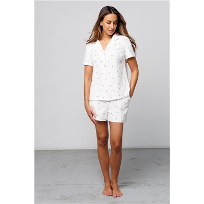 Пижама с шортами и рубашкой 410WHT