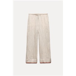 ZW COLLECTION CONTRAST PYJAMA-STYLE TROUSERS