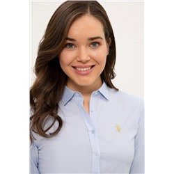 Kadın Açık Mavi Uzun Kollu Basic Gömlek