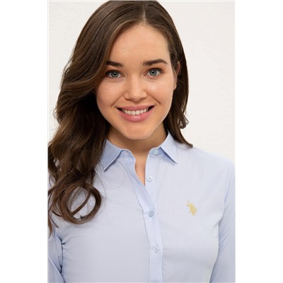 Kadın Açık Mavi Uzun Kollu Basic Gömlek