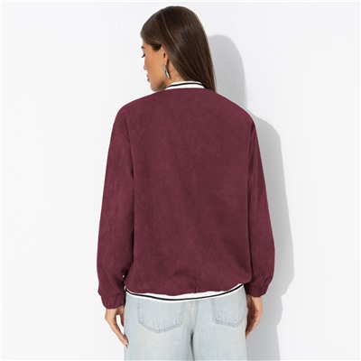 Бомбер из экозамши, Любуйся мной (бордовый)