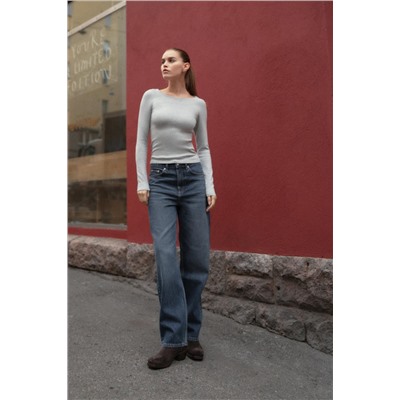 RIBBED BOAT NECK T-SHIRT