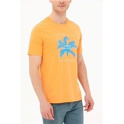 Erkek Turuncu Bisiklet Yaka Tişört