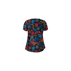 UA Spring Out Black Print Scrub Top