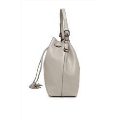 Bolso saco de piel y bolso de mano Jila Gris claro