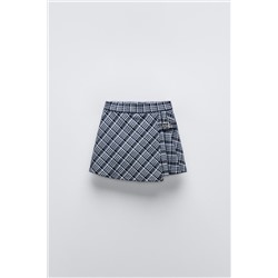 CHECKED SKIRT WITH BUCKLE