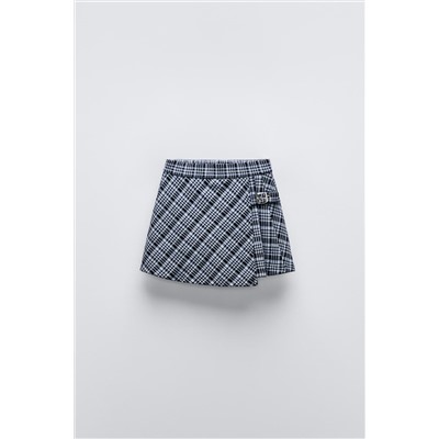 CHECKED SKIRT WITH BUCKLE