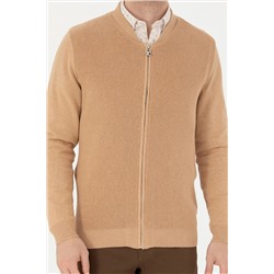 Erkek Kum Melanj Basic Triko Hırka