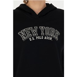 Kadın Siyah Kapüşonlu Sweatshirt