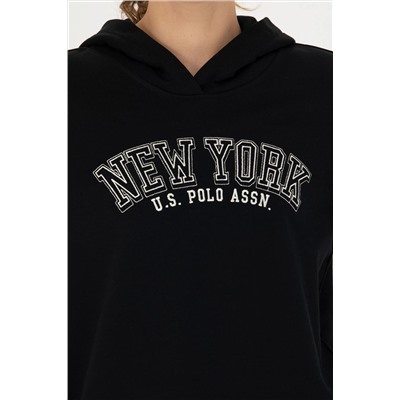 Kadın Siyah Kapüşonlu Sweatshirt