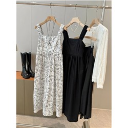 Милый сарафан из хлопка с высокой талией во французском стиле