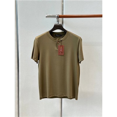 Мужская футболка с круглым вырезом и планкой-хенли (4 цвета)  ЛОРО ПИАН*О