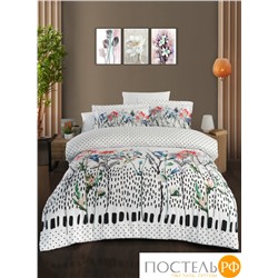 Постельное белье Карвен Stripe Satin с цветным принтом семейное N251-SB004 (7пр.)