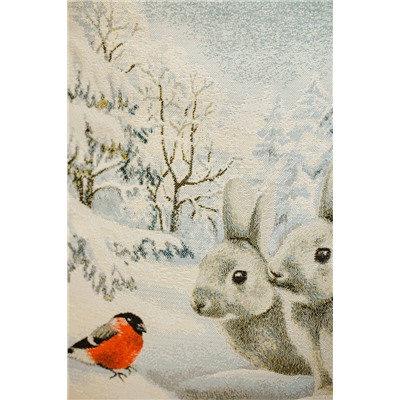 Наволочка 45х45 Снегирь и зайчики