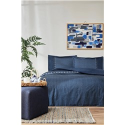 Özdilek Oregon Çift Kişilik Lastikli Çarşaf Denim Nevresim Takımı
