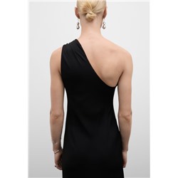 Vestido asimétrico detalles drapeados