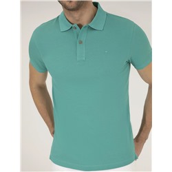 Yeşil Slim Fit Polo Yaka Basic Tişört