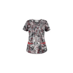 UA Vintage Paisley Poppy Print Scrub Top