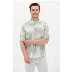 Erkek Haki Uzun Kollu Gömlek