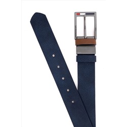 Erkek Çift Taraflı Lacivert Kemer