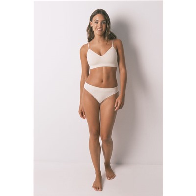 Top sin costuras NATURAL animal print beige