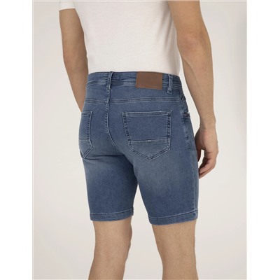 Koyu Mavi Slim Fit Jean Şort