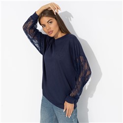 Свитшот с декоративными рукавами, Роскошь без пафоса (синий)