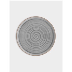 Тарелка закусочная, 21 см, керамика, серая, Спираль, Dallas