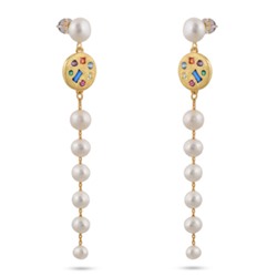 Серьги (жемчуг белый 5-8мм; покрытие золото), Есть комплект