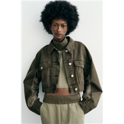 CAZADORA CROP COMBINADA TRF