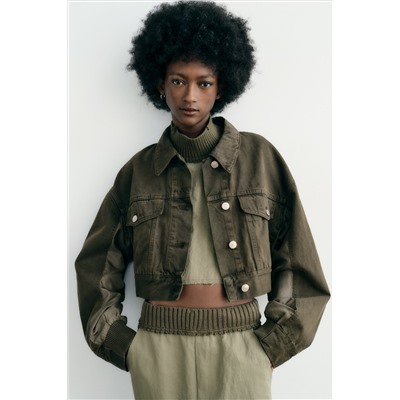 CAZADORA CROP COMBINADA TRF