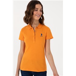 Kadın Turuncu Basic Polo Yaka Tişört