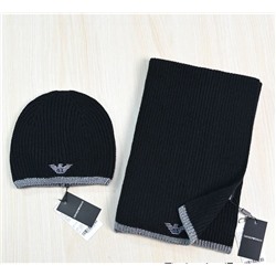 Мужской зимний шерстяной вязаный комплект из двух предметов  ЭМПОРИО АРМАН*И