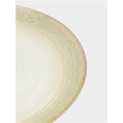 Блюдо на ножке, 21х7 см, стекло, молочное/шампань, Marbella