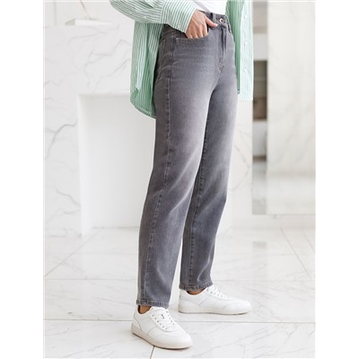 Джинсы мом фит из эластичного денима средней плотности