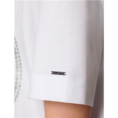 Свободная футболка с принтом из премиального хлопка с эластаном