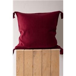 Virlet %100 Pamuk Kırlent Kılıfı - Kırmızı/Bej - 45x45 cm