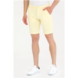 Erkek Açık Sarı Dokuma Şort