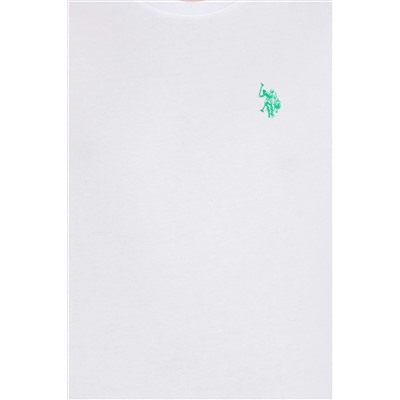 Erkek Beyaz Bisiklet Yaka Tişört