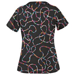 UA Life Saver Black Print Scrub Top