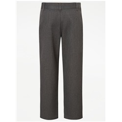 Boys Grey Plus Fit Regular Leg School Trouser 2 Pack