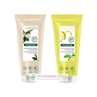 Klorane Cupuaçu Crème Douche Nutritive Fleur de Cupuaçu + Gel Douche Nutritif Zeste d'Agrumes 2x200mlLot  × 2