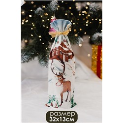 Украшение на бутылку Набор 3 шт Снеговик дед мороз и Олень