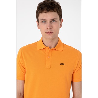 Erkek Regular Fit Polo Yaka Turuncu Basic Tişört