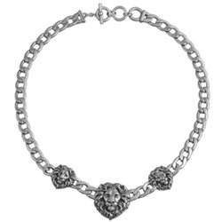 Колье Король лев (покрытие античное серебро) 48см, Есть комплект